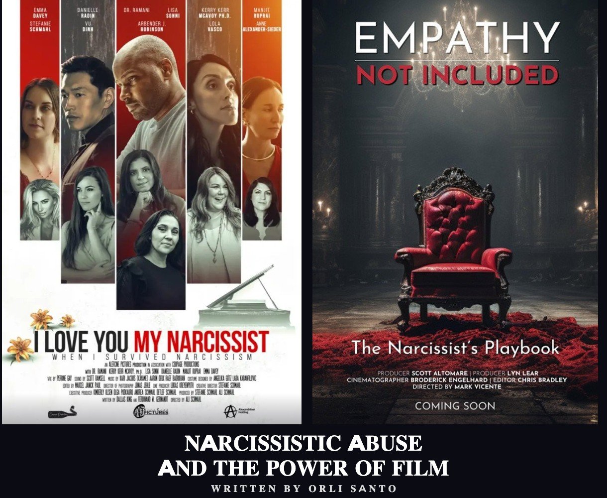 I Love You My Narcissist and The Narcissist's Playbook posters — Narcissistic Abuse and the Power of Film