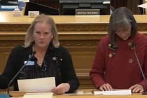 Colorado legislators Meg Froelich and Tammy Story present HB26-1309, Abuse in Cases of Separation, at the state capitol