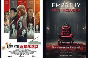 Posters of I Love You My Narcissist and The Narcissist's Playbook, side by side